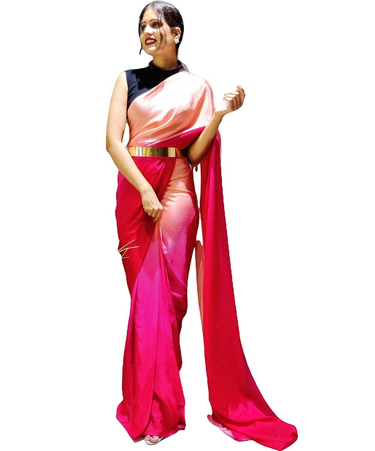 Women’s Chiffon Georgette Ready To Wear saree With Unstitched Blouse Piece