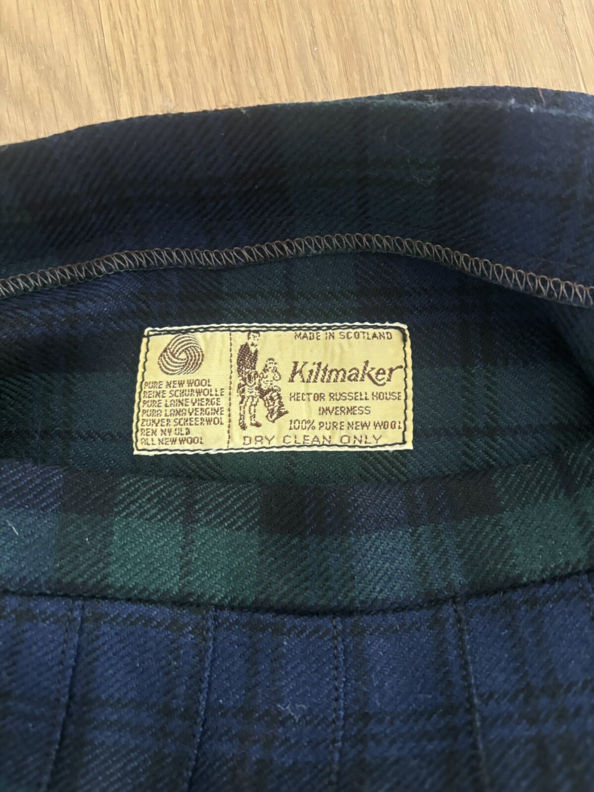Vtg Hector Russell Kiltmaker Inverness Kilt Pure Wool Plaid Black Watch Tartan