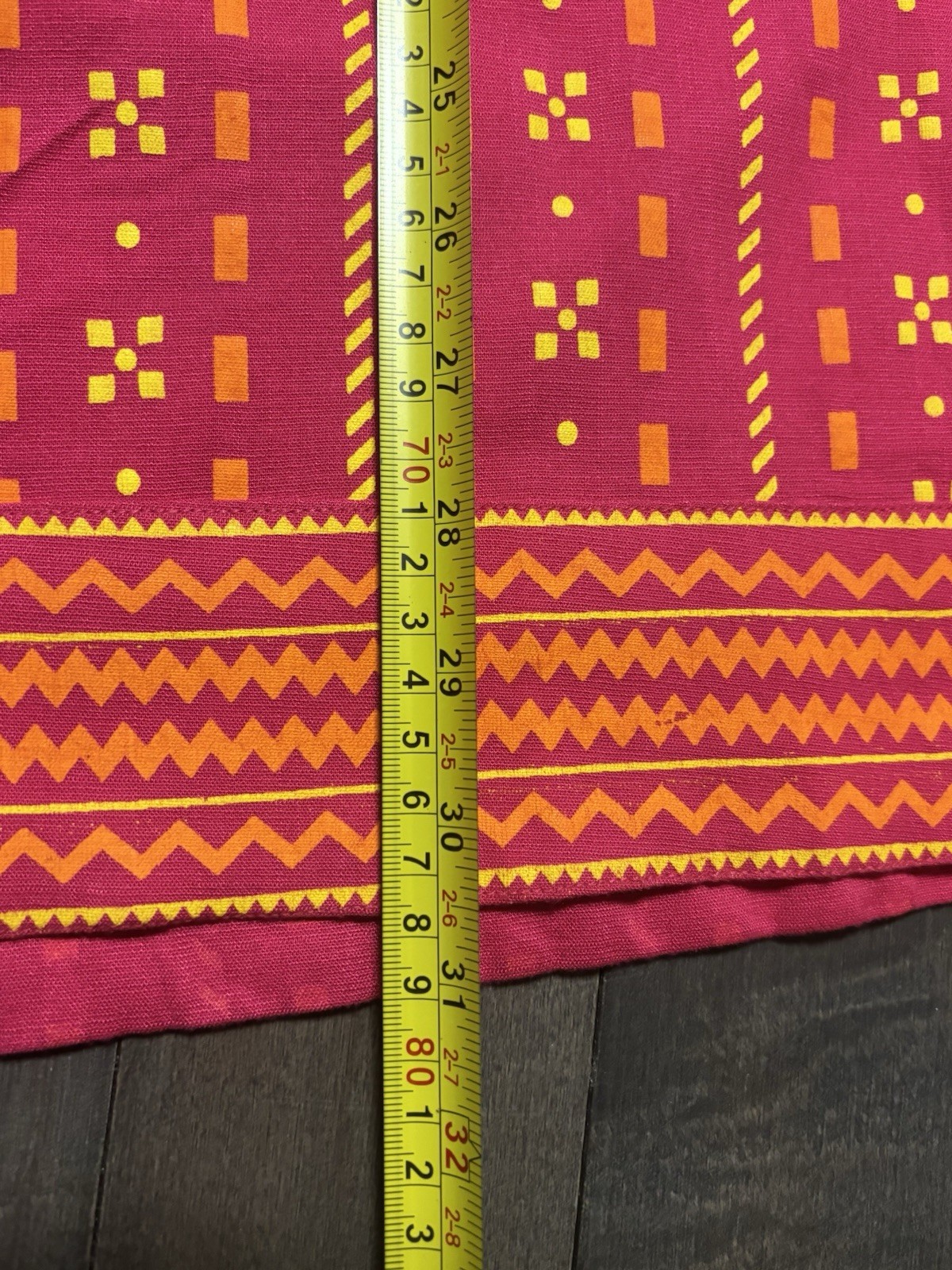 Ochre Girls 9/10 Pink Orange Geometric Kurta Tunic Top Boho 3/4 Sleeve Pockets