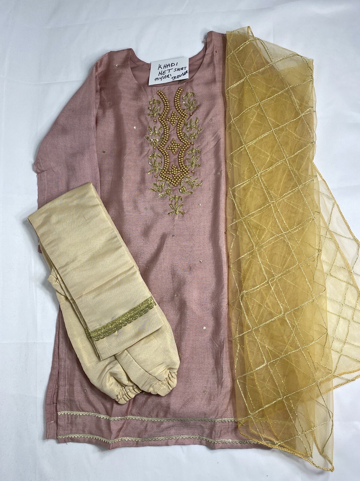 Little girls khaadi net hand embroidery kameez shalwar 6 years size 32