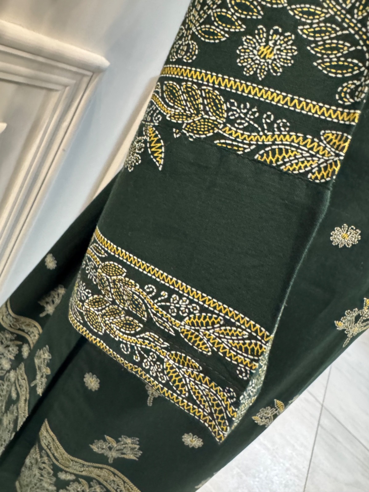 Pakistani Dark Green Printed Straight Shirt 3-PCS Lawn Suit ,XL #2