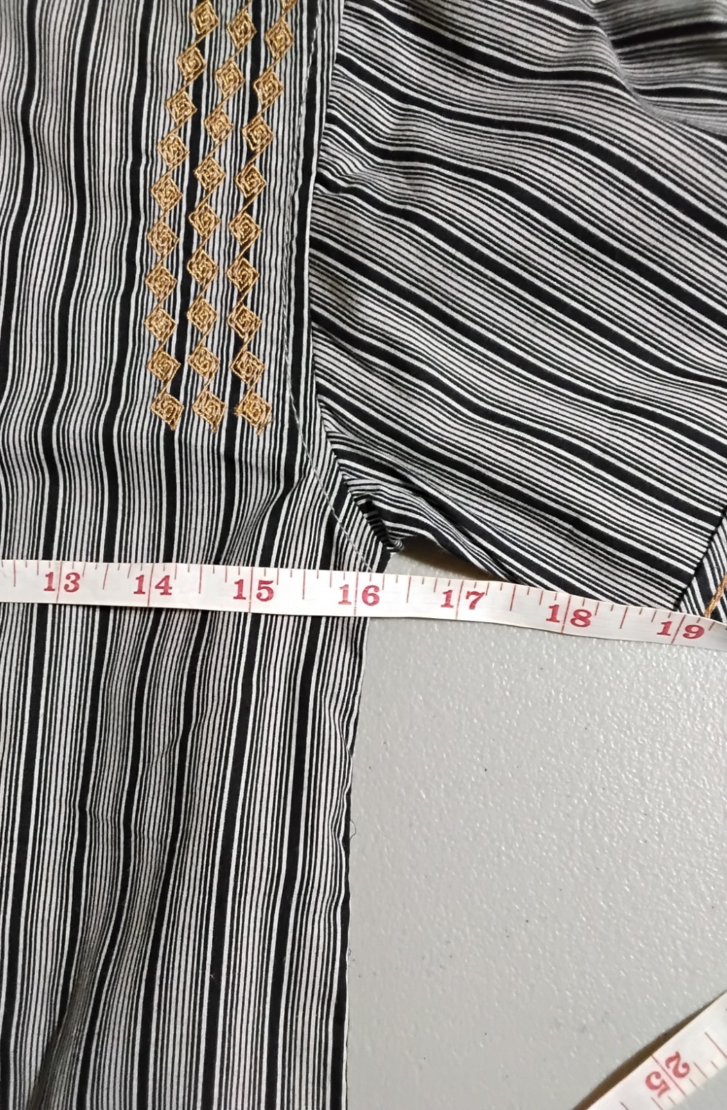 By Design Co. Kurta Brown Striped with Embroidery Boys Size 9 – 10 Medium See…
