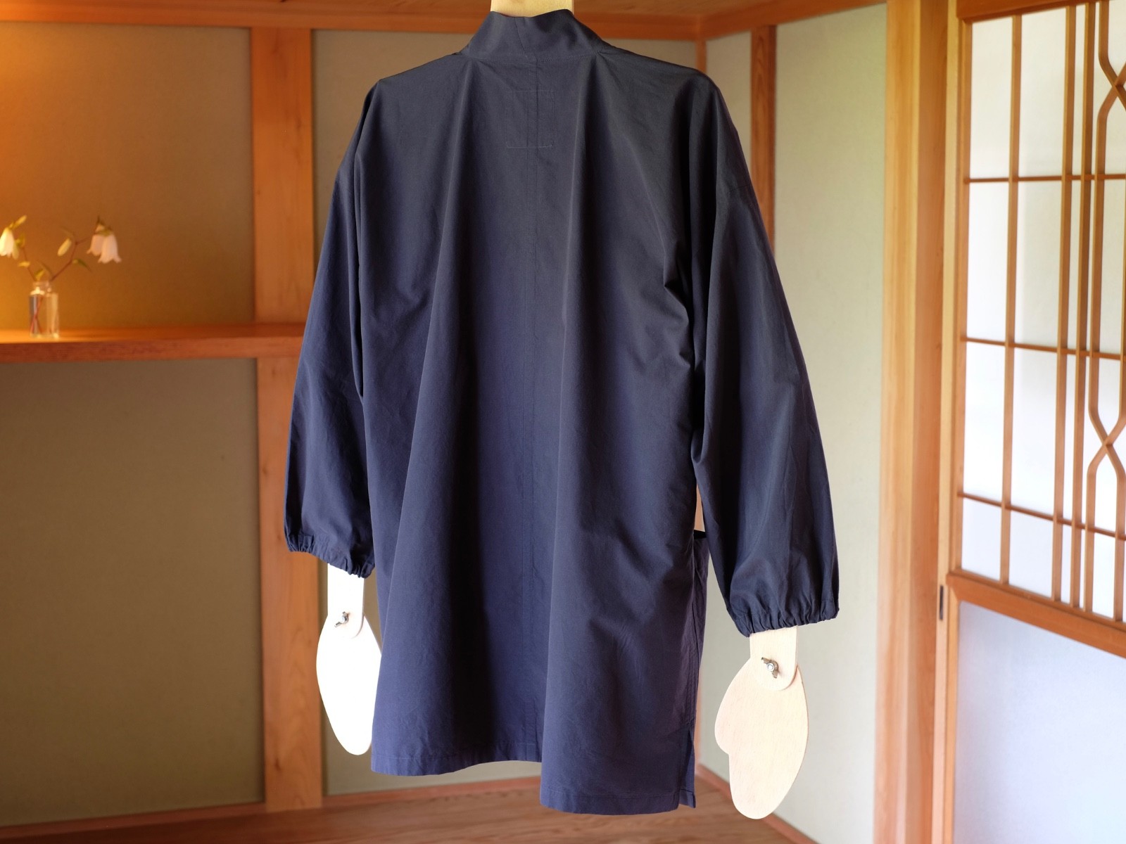 Japanese Samue Jacket Workwear Smock Navy Cotton M Imagine Patch Handmade