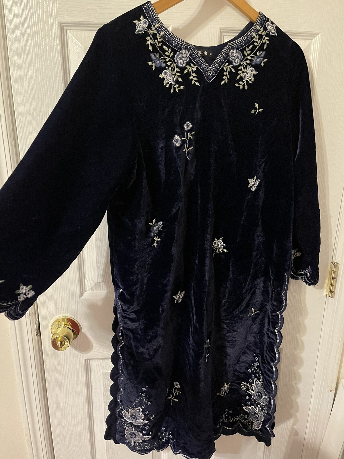 2pc Velvet Suit. Embroidered Shirt. Chiffon Dupatta. Casual Fancy Wear.
