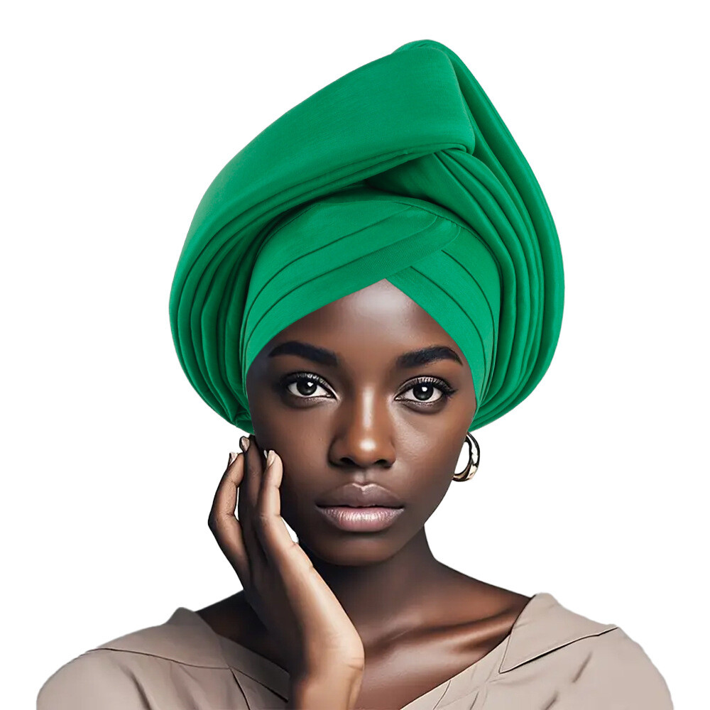 African Nigerian Women Head Wrap Hat Aso Oke Auto Gele Headtie Cap Islamic Hats