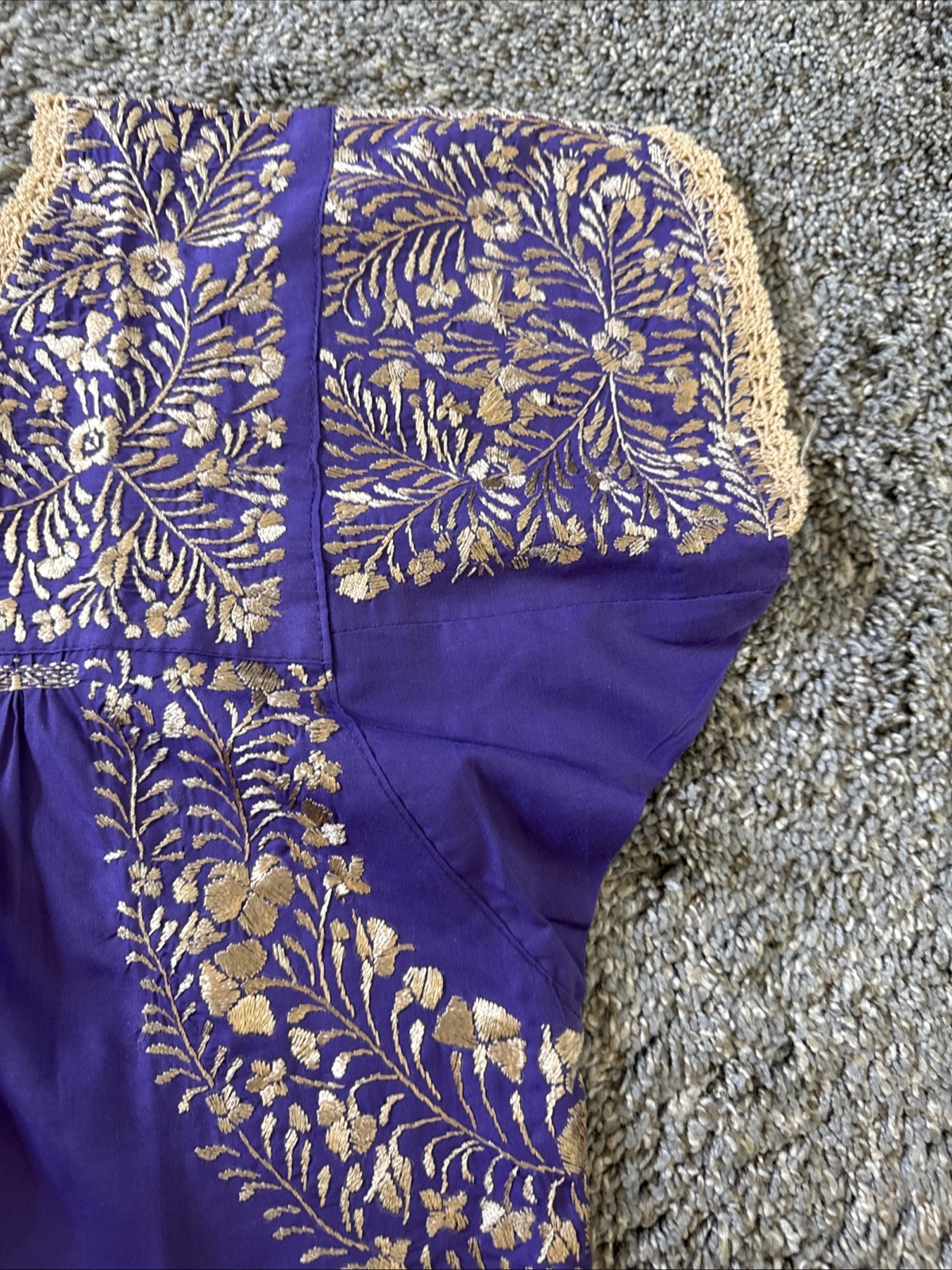 San Antonio Oaxaca Mexican Dress Hand Embroidered Silk Threads