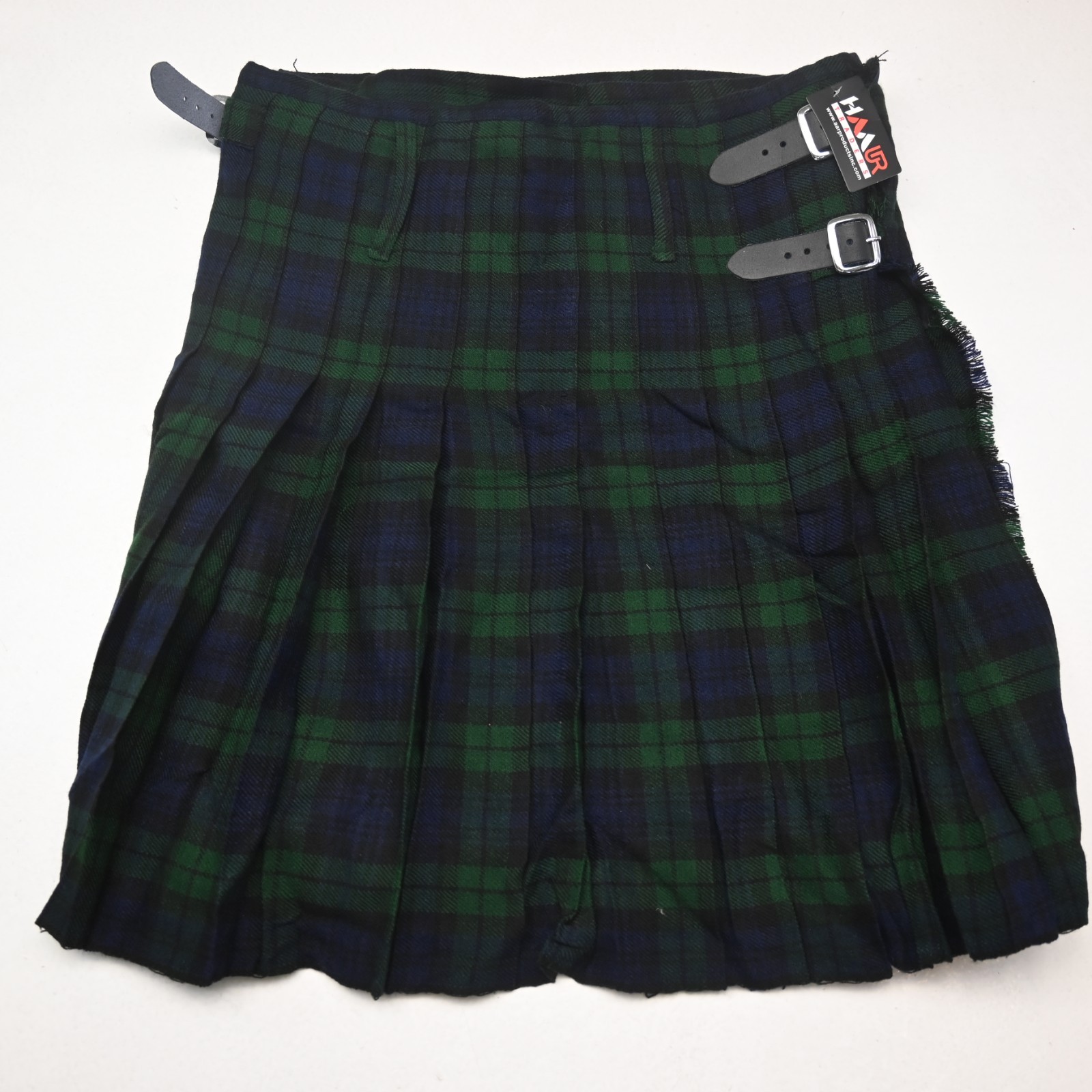 NEW 40 HAAUR TRADERS Scottish Tartan Mens Kilt Black Watch Leather Strap