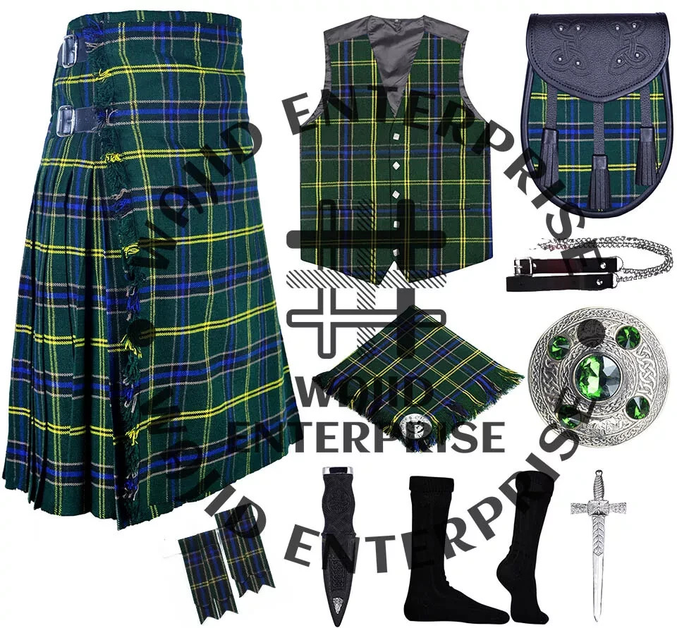Scottish traditional Handmade 8 yard 13Oz Tartan kilt Men’s kilt & Accessories