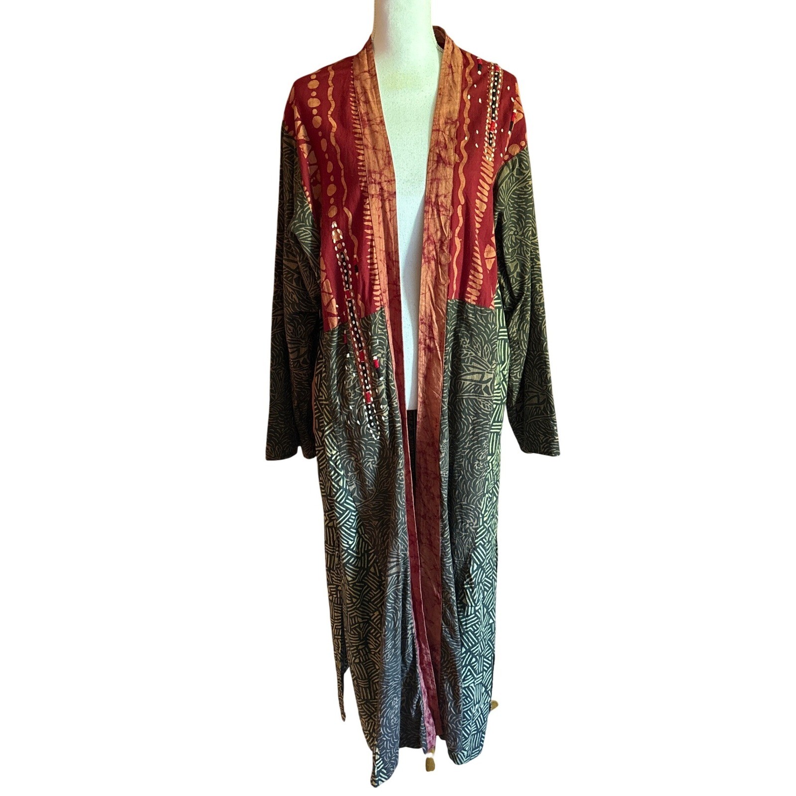 Marketplace Handwork of India Cotton Kimono Duster/Robe, art teacher, creative