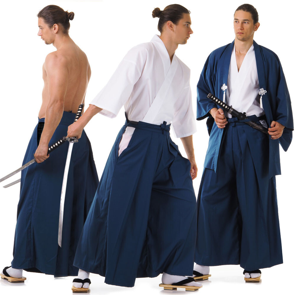 Japanese Samurai Kimono Set Kendo Gi Hakama Pants Haori Jacket Cosplay Costume