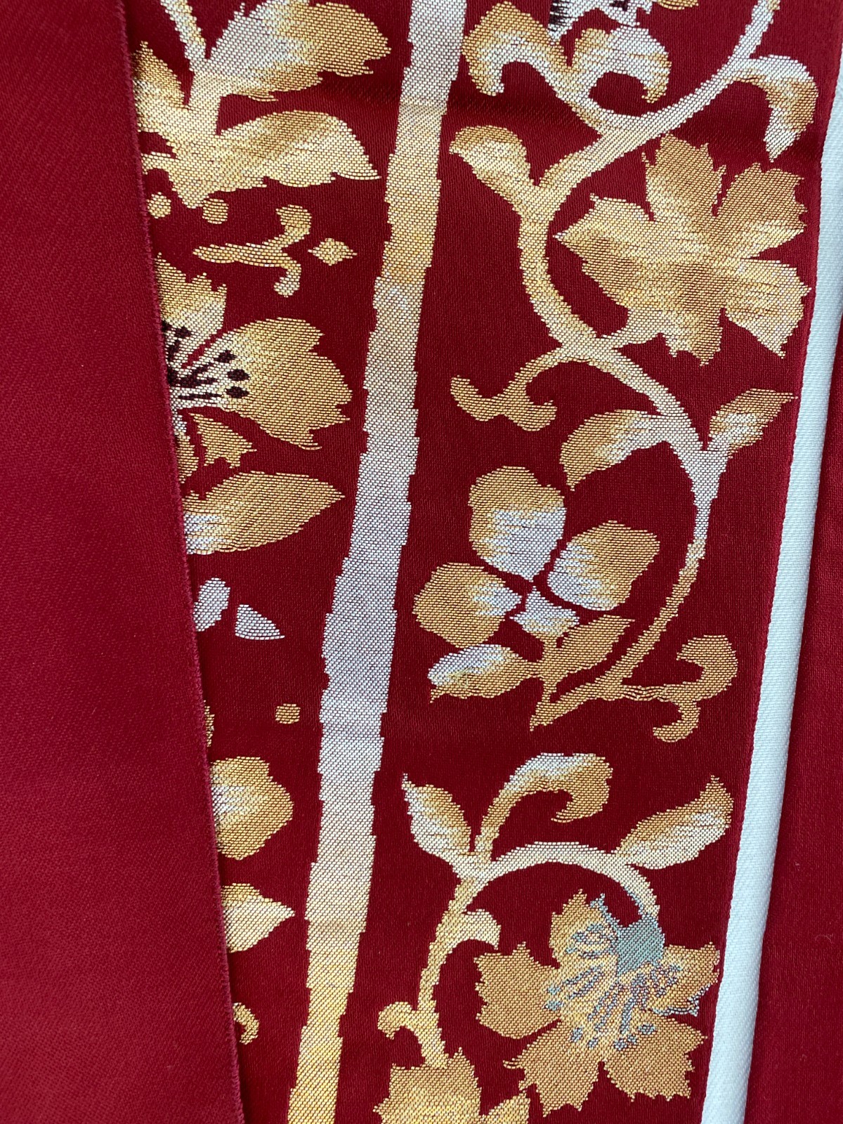 Japanese Vintage Kimono Nagoya Obi Silk Red Traditional Authentic 136x 11in