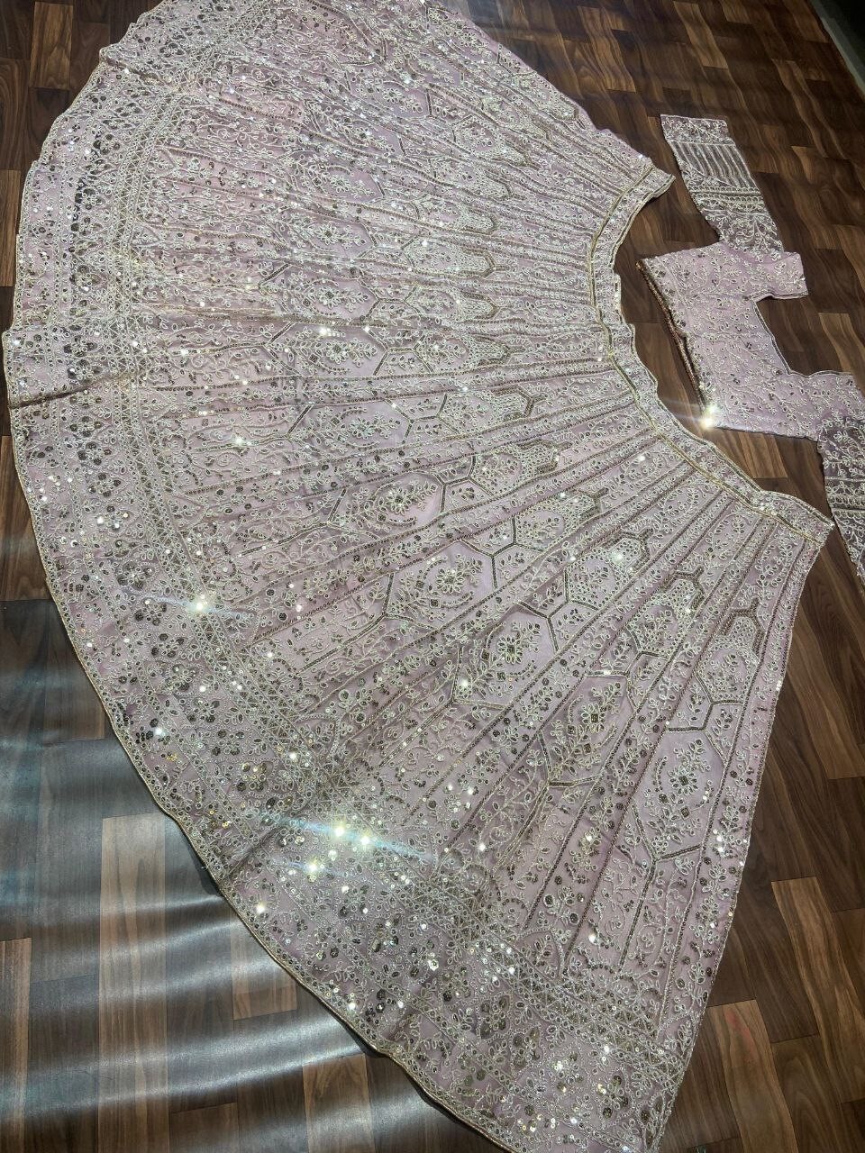 New Launching Net Fabric Light Pink Lehenga Choli With Dupatta For Wedding Wear