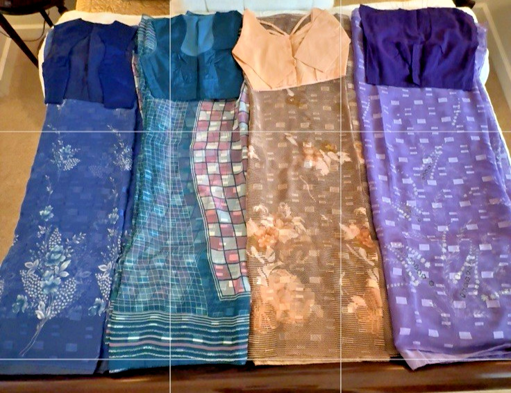 Lot of Brand New Women’s Japan Georgette Digital Floral Printed Sarees W/Blouses