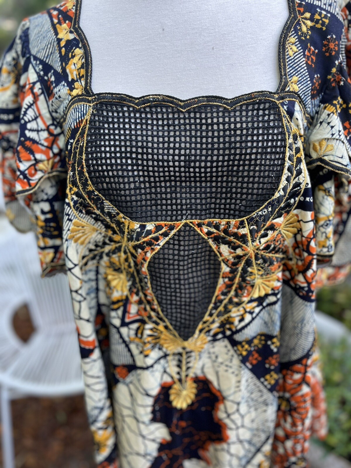 Batik African Handmade Top Double Full Sleeves 31 L 24 Pit To Pit