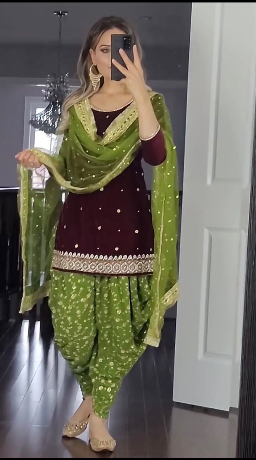 DRESS BOLLYWOOD SUIT PAKISTANI INDIAN WEDDING DHOTI TOP SALWAR KAMEEZ PARTY WEAR