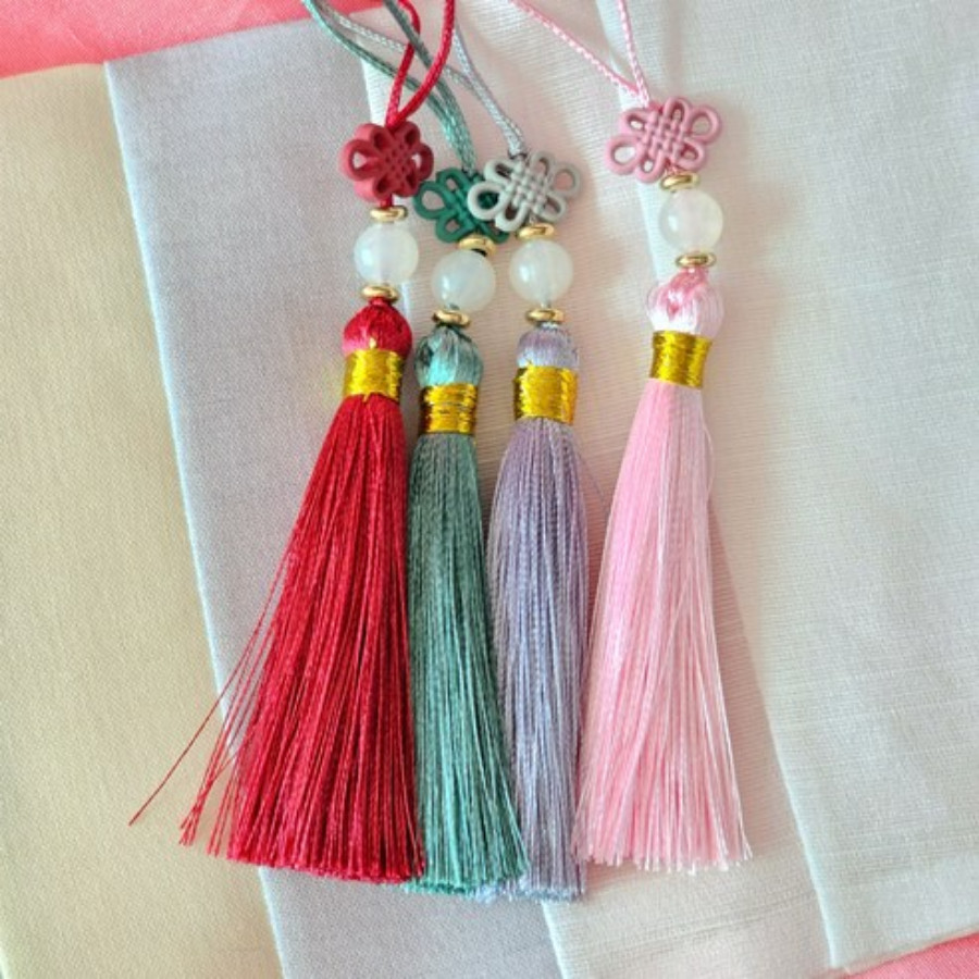 20pcs Mini Norigae Tassel with Beads Korean Traditional Knot DIY Craft Gift