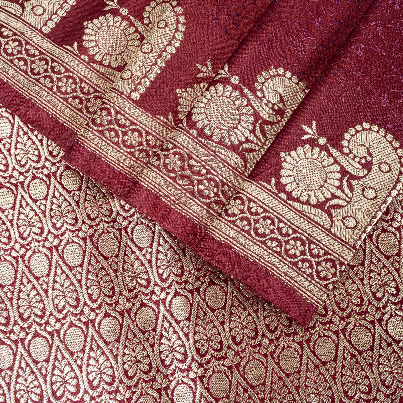 Sanskriti Vintage Purple Soft Pure Silk Saree Banarasi Brocade Zarihandwoven 5Yd