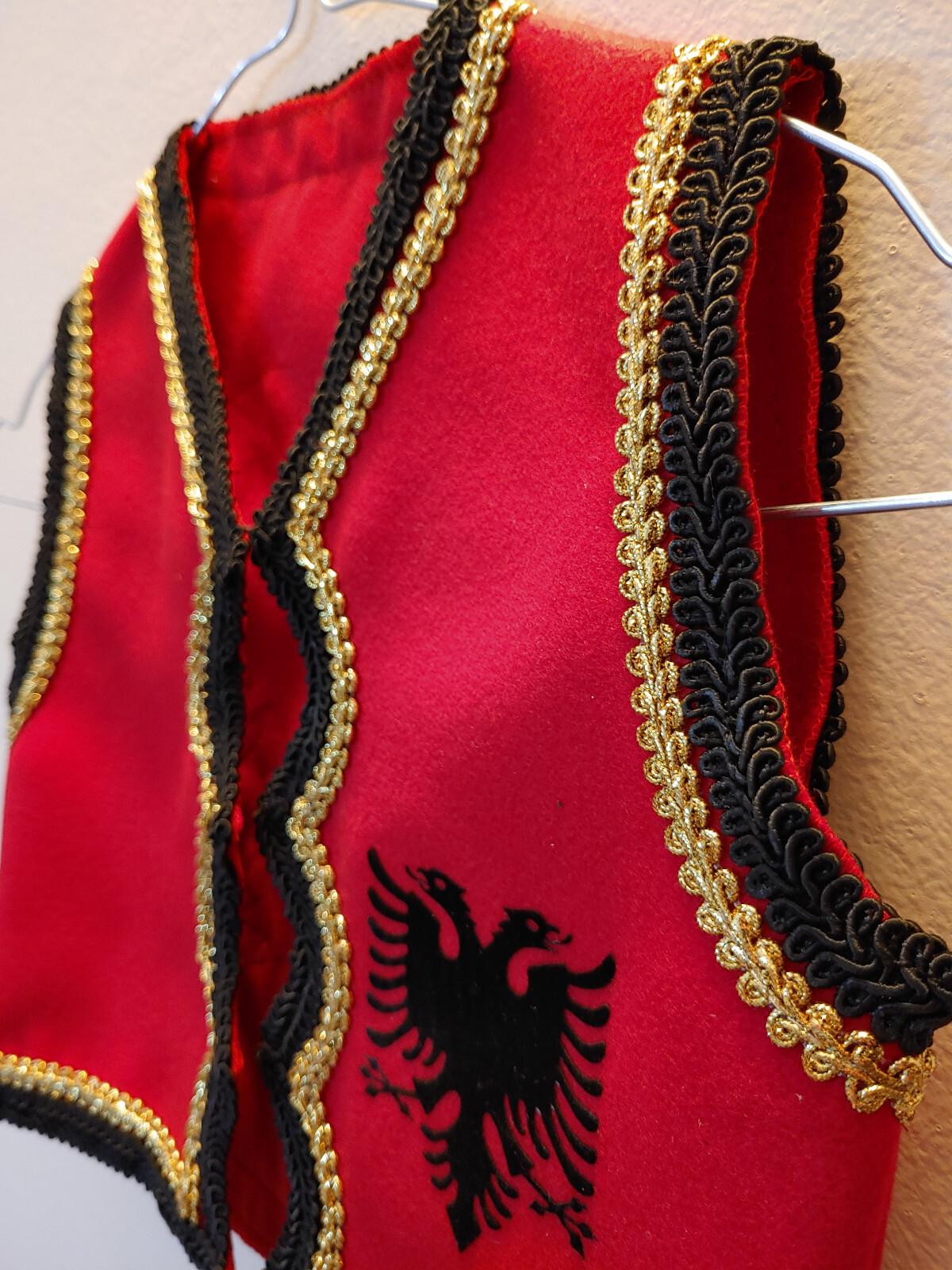 Baby Boys Age: 1-2 year, Albanian Eagle Flag Xhamadan Jelek. Handmade Folk Coat