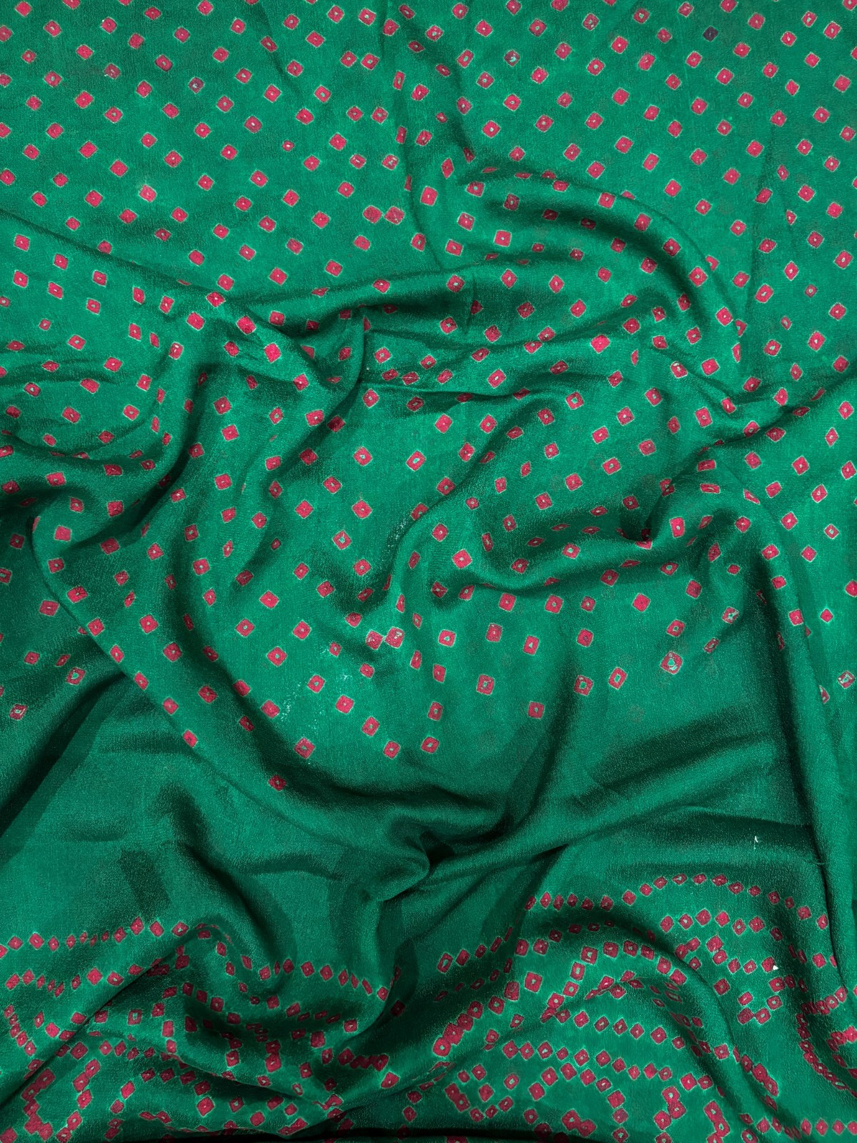 Vintage Chiffon Silk Saree, Lightweight Fabric for DIY & Sewing CS1127