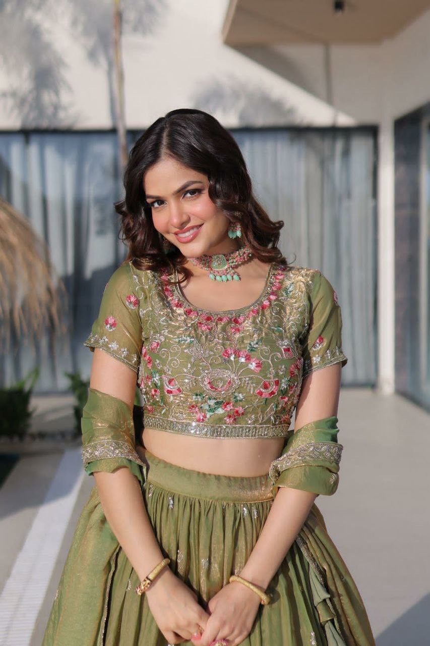 Wedding Party Bollywood Lehenga Choli | Heavy Designer Fendi Silk Outfit