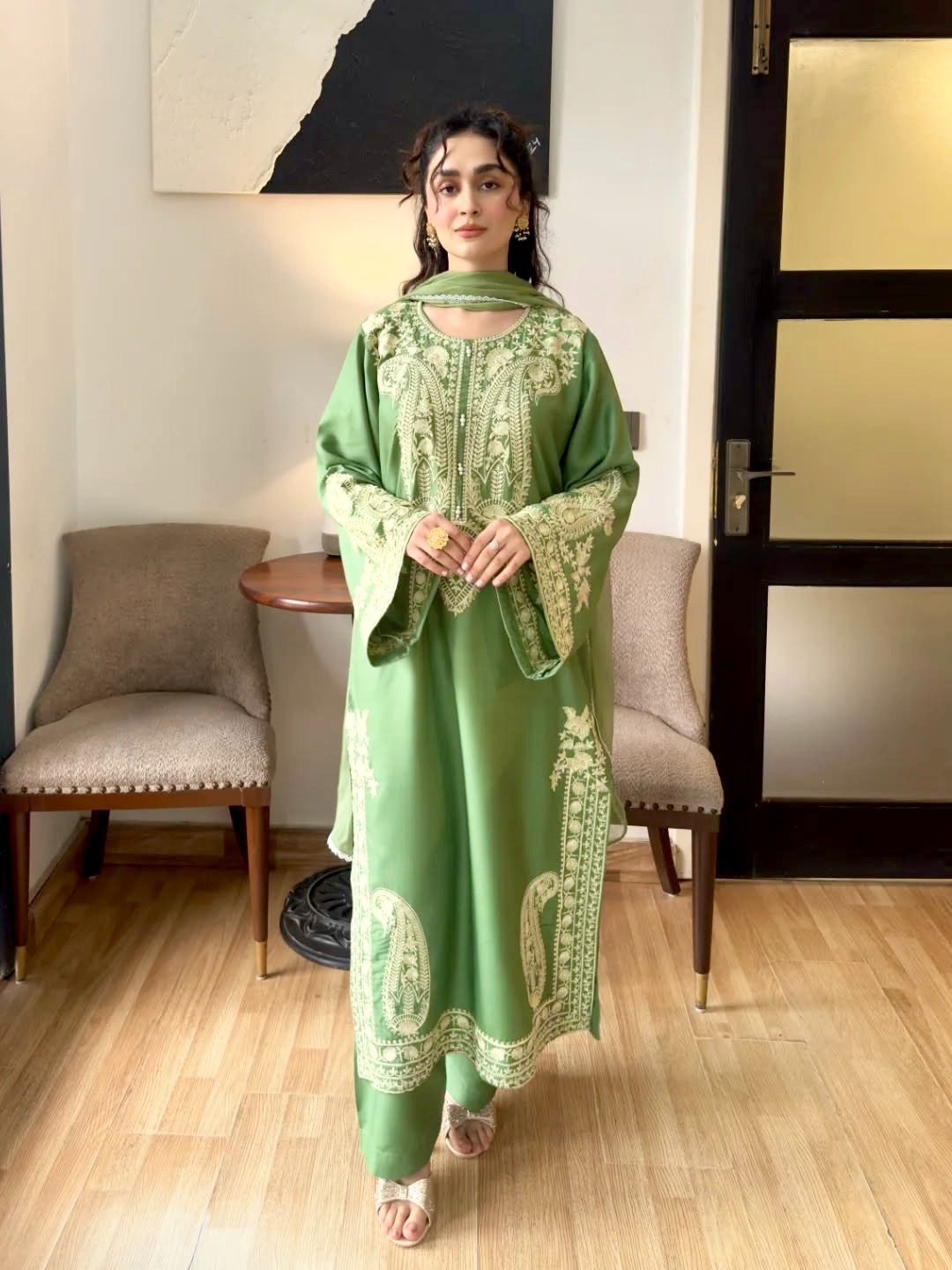 Presenting New Designer Nylon Organza Silk Salwar Kameez With Dupatta For Women