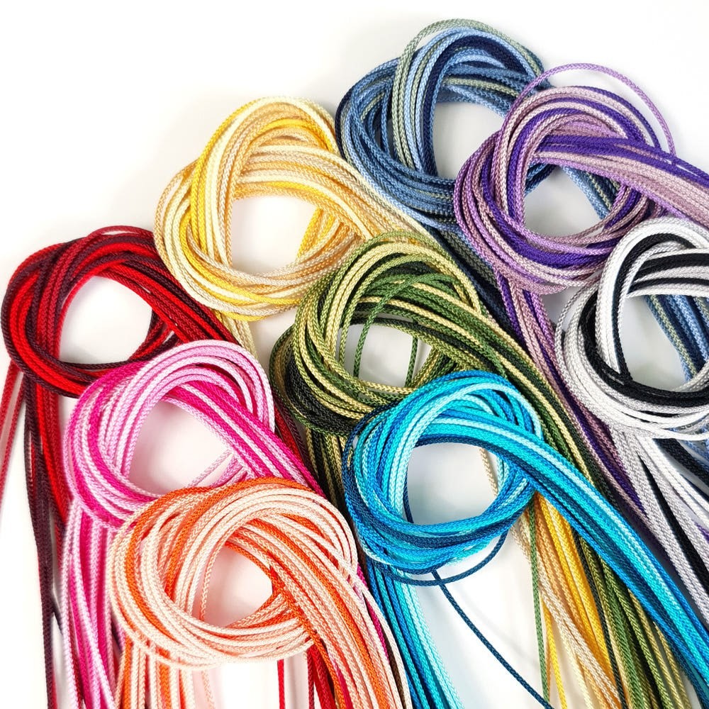Korean Maedeup Knot Cord 1mm Rayon Hanbok Norigae Bracelet String 60 Colors