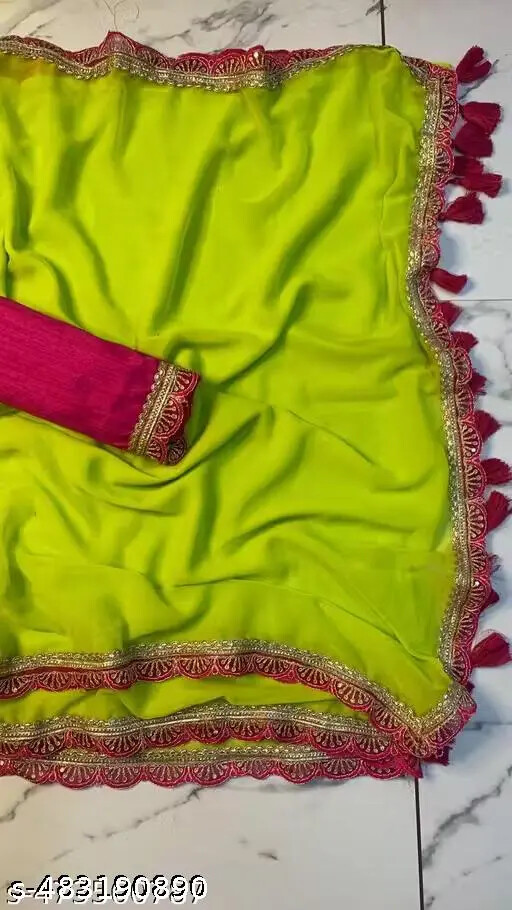 Bollywood Georgette sarees party wear saree for women and girls