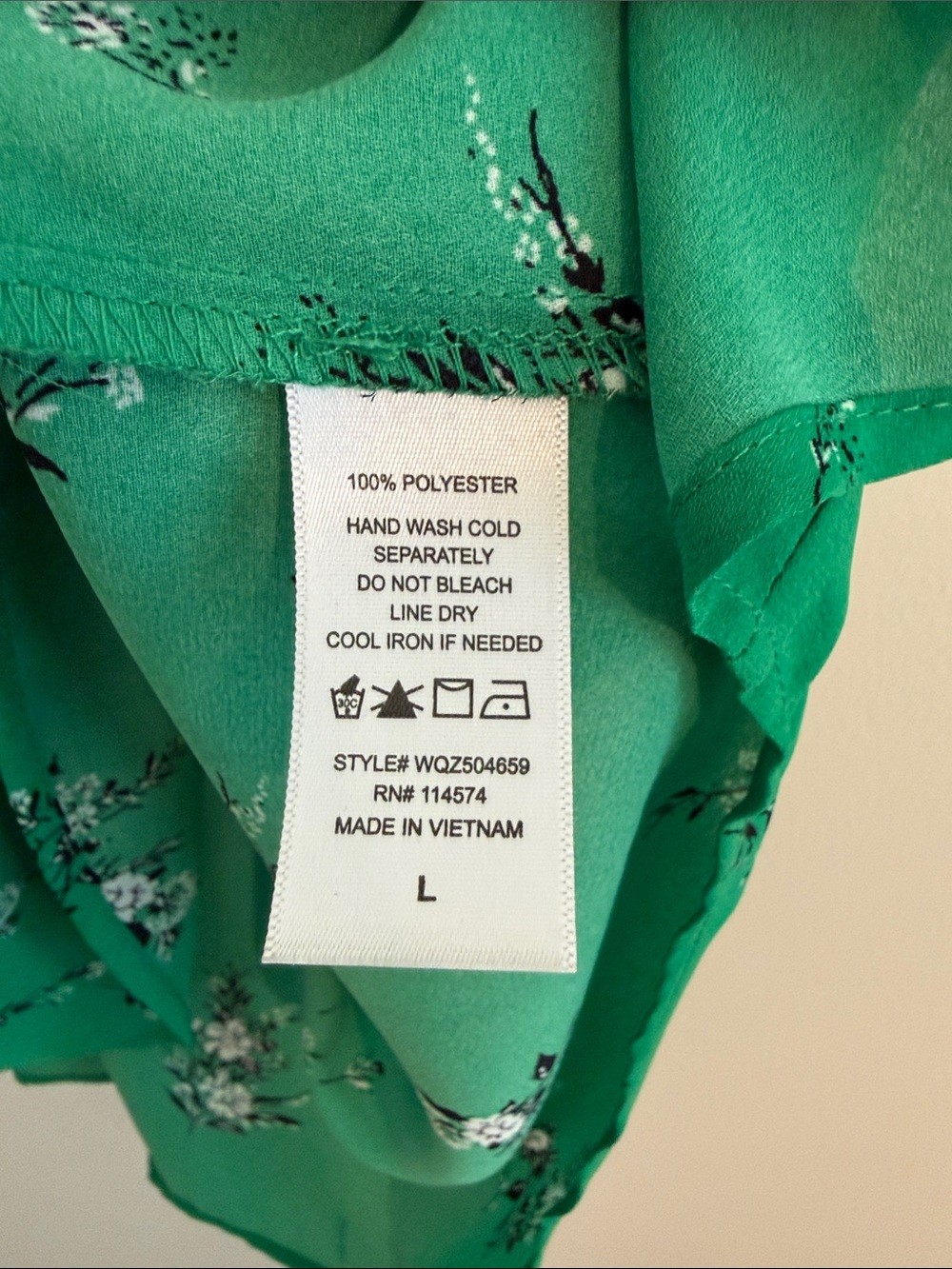 Pleione Emerald Green Floral Cap-Sleeve Blouse // L