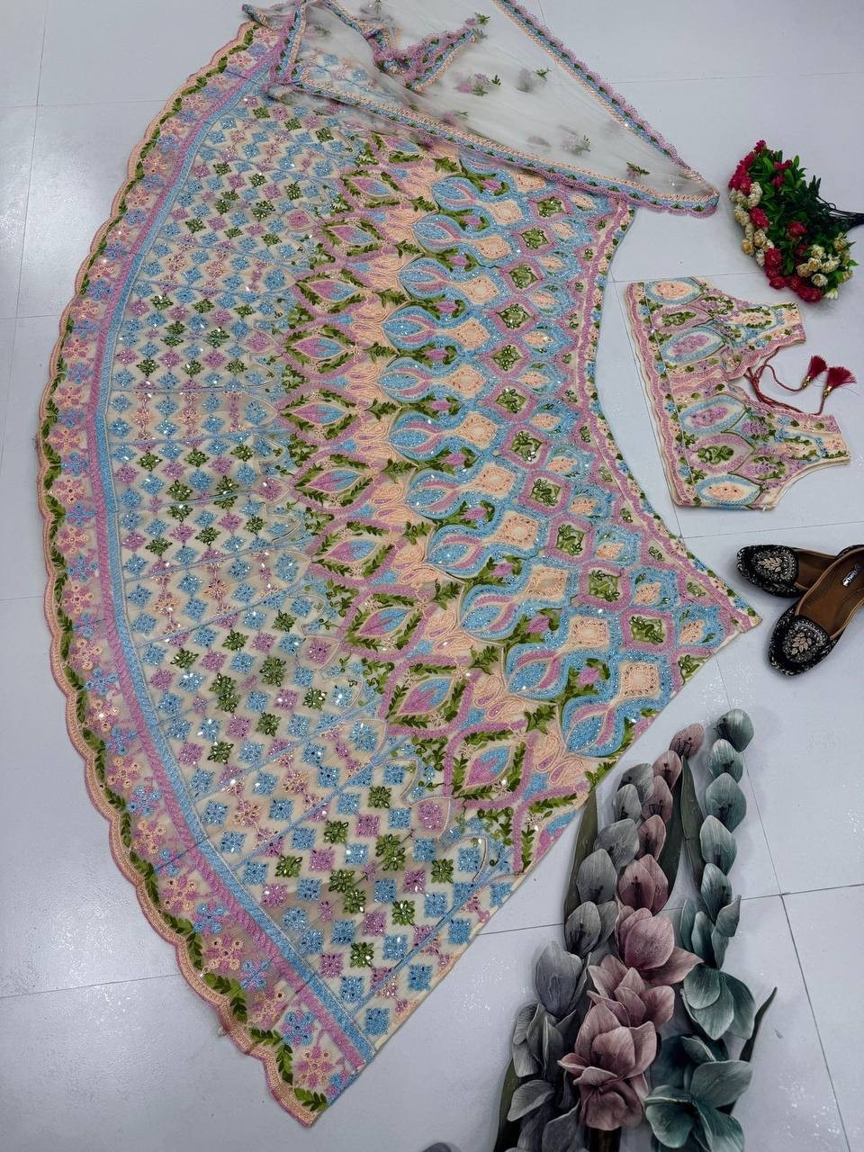 INDIAN WEDDING PARTY NEW DESIGNER LEHENGA CHOLI LEHENGA PAKISTAN WEAR BOLLYWOOD2