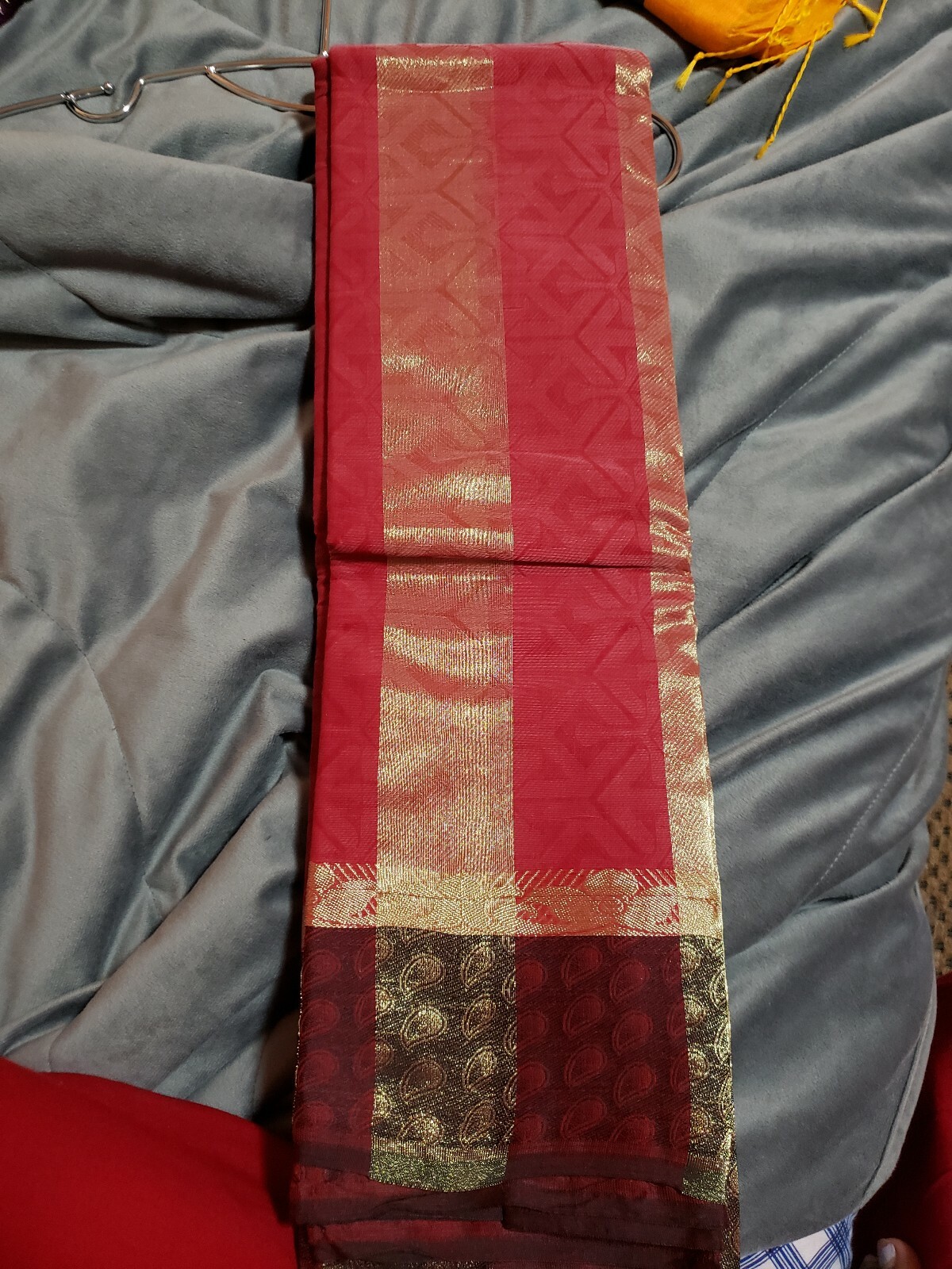 Black Maroon Cotton Silk Saree NEW
