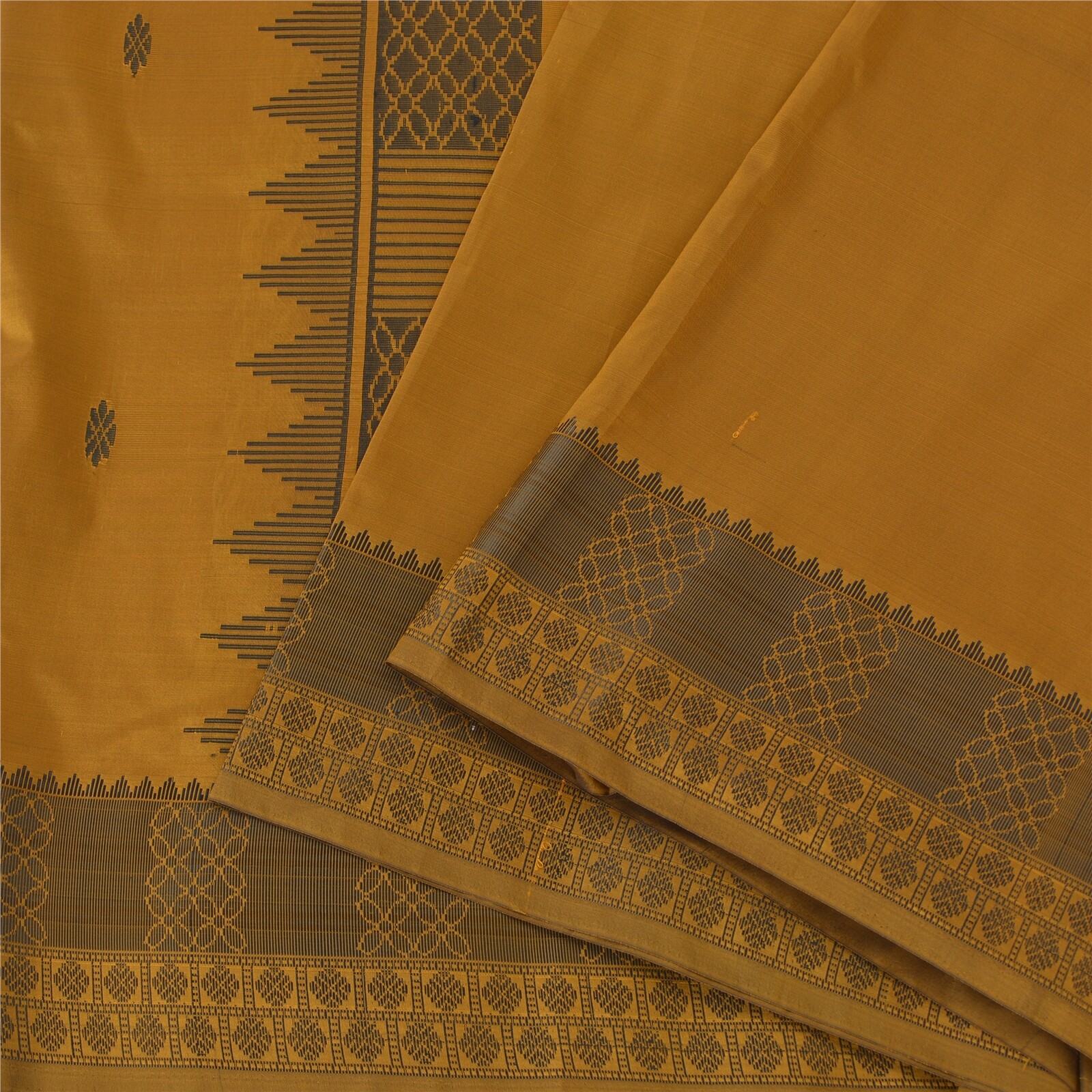 Sanskriti Vintage Green Indian Sari Blend Silk Bengali Tant Sarees 5 Yard Fabric