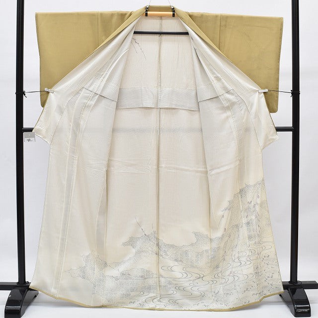 Vintage Japanese Kimono | Houmongi | Brown Silk Sha-awase | rr0607b