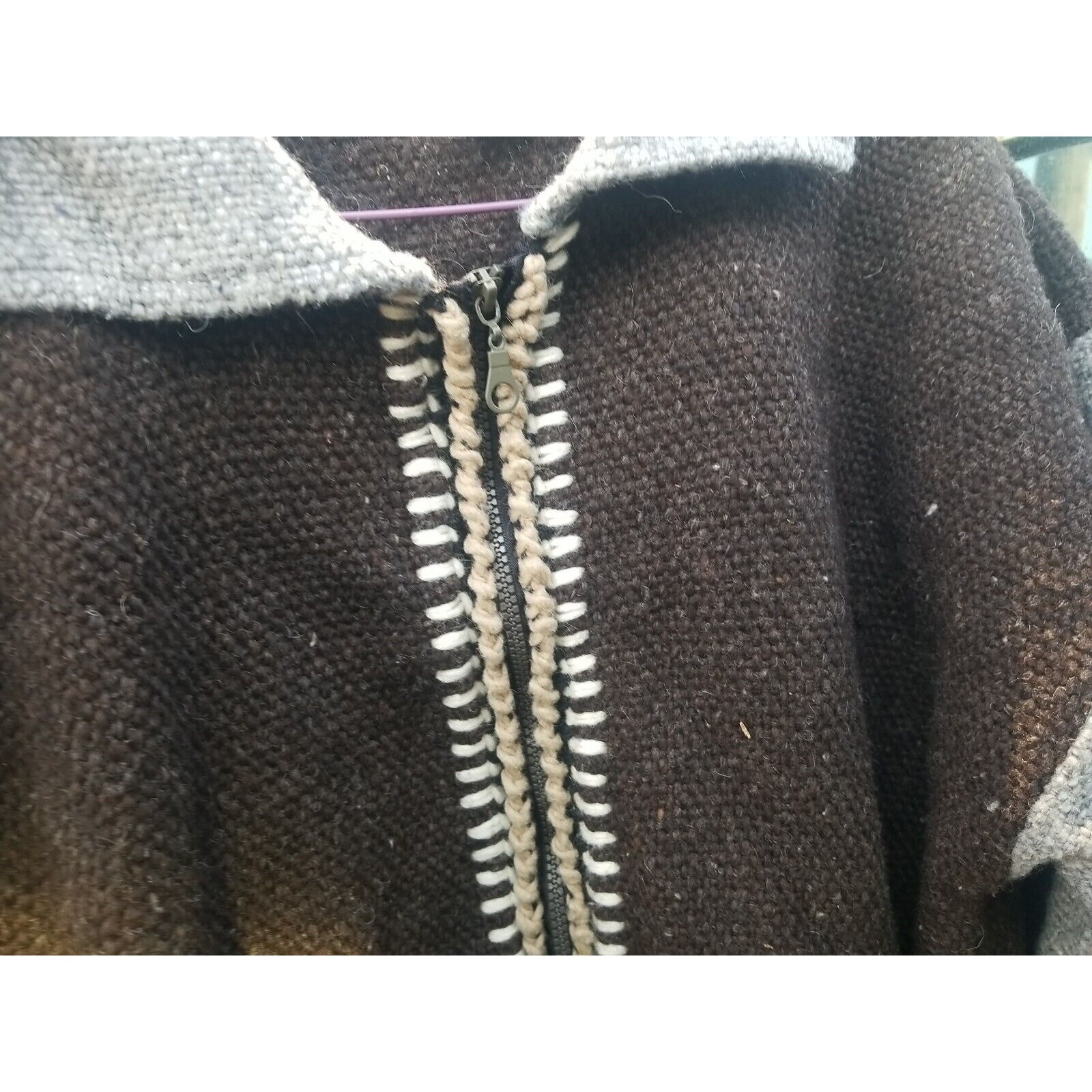 Inca Milma 100% Wool Gray Cardigan Sweater Folklor Ecuador Oversized M/L