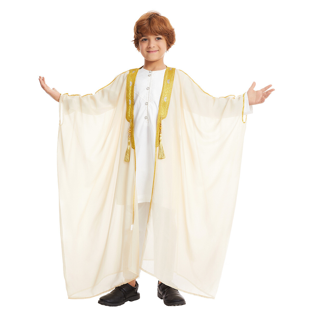 Muslim Children Kids Boys Dishdasha Thobe Kaftan Robe Islamic Abaya Saudi Jacket