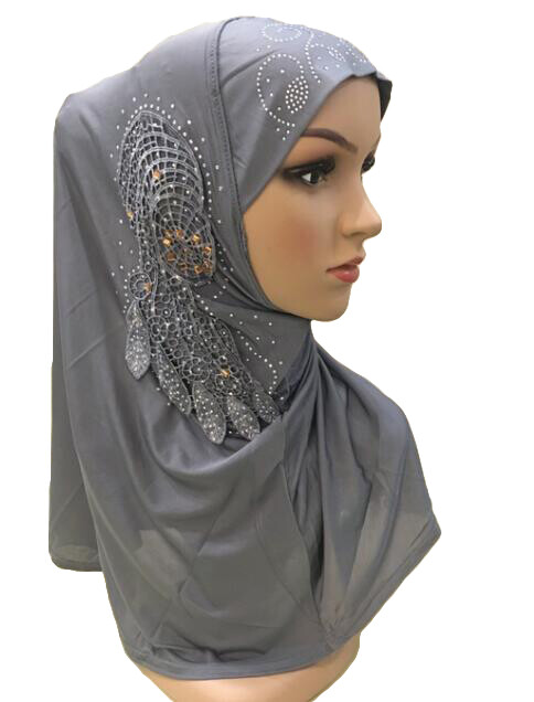 Muslim Hijab Women One Piece Full Cover Wrap Shawl Amira Overhead Headscarf Caps