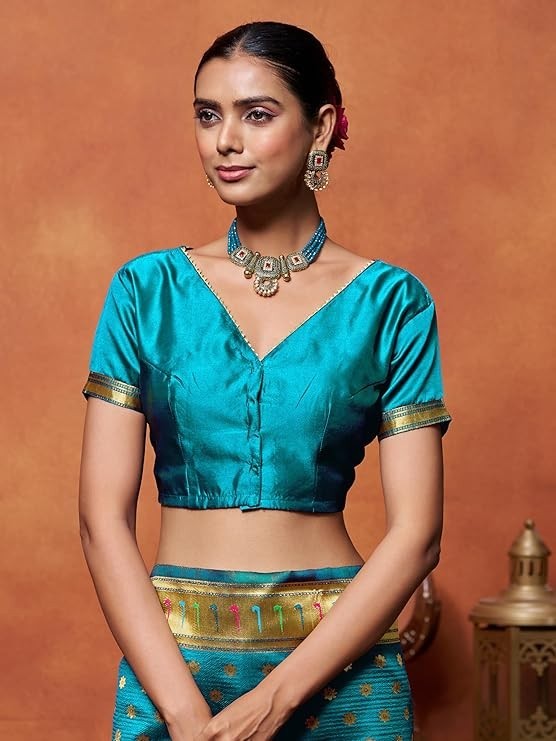 Women’s Silk Blend Woven Paithani saree With Blouse Piece | Wedding Saree Heavy