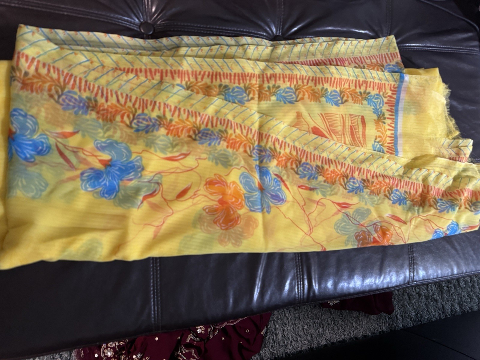 Yellow Chiffon Saree