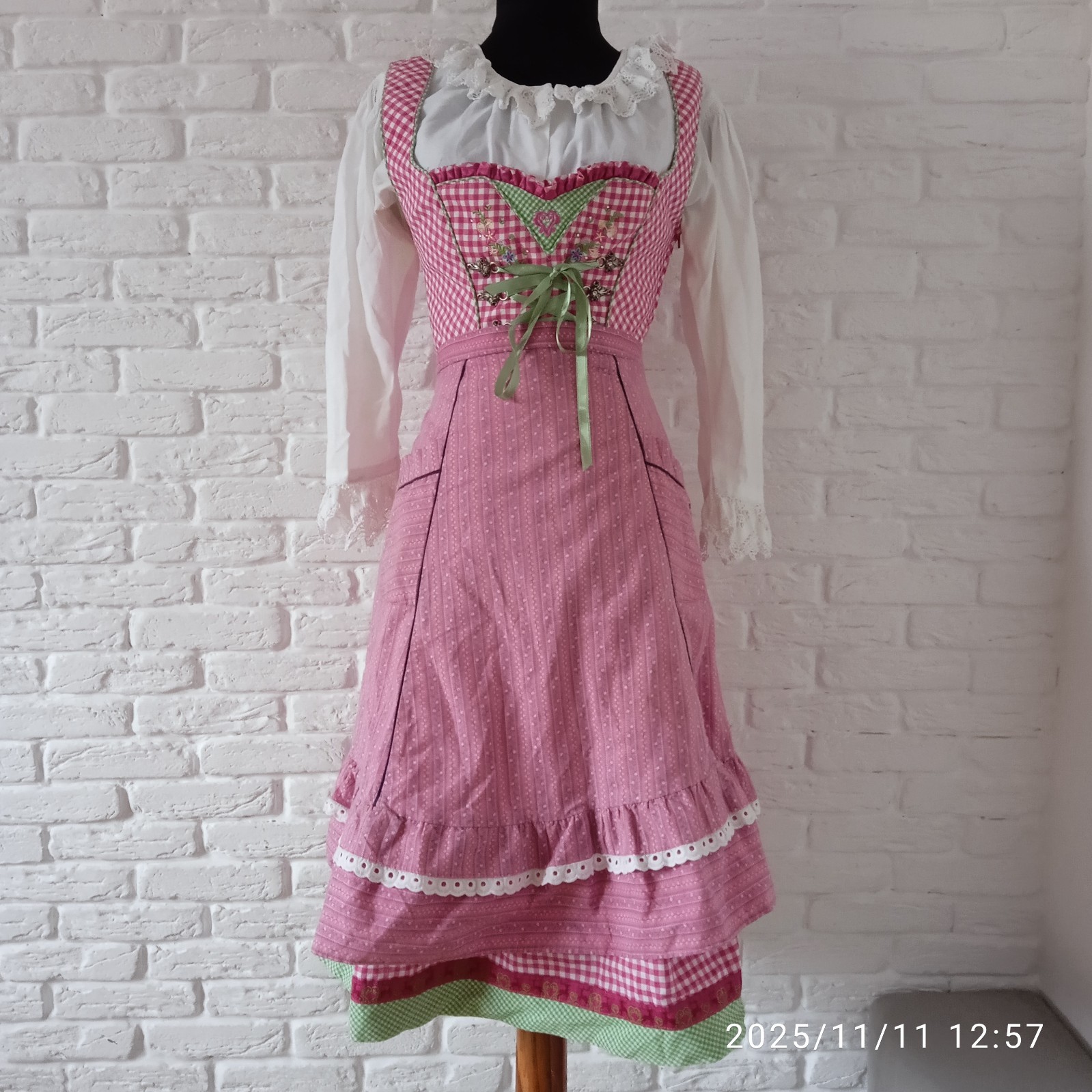Stockerpoint Tyrol Oktoberfest Red Dress Size EU 36 and white blouse