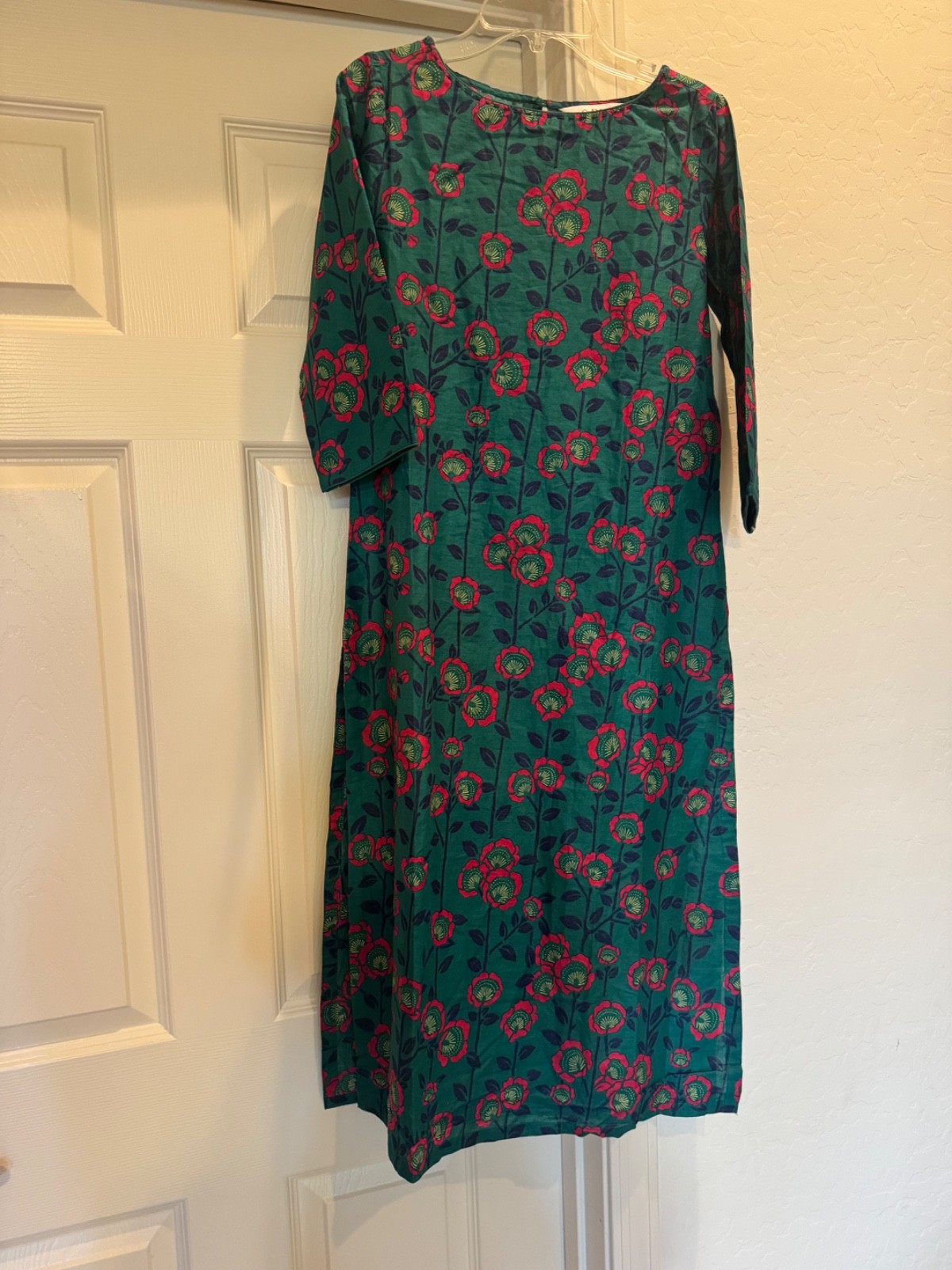 BIBA Turquoise Floral Print Straight Kurta Top Tunic Size 32 Small
