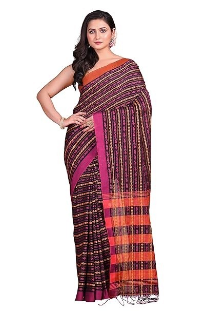Beautiful Designer Soft-Lightweight 100% Pure Khadi cotton Tant handloom Saree