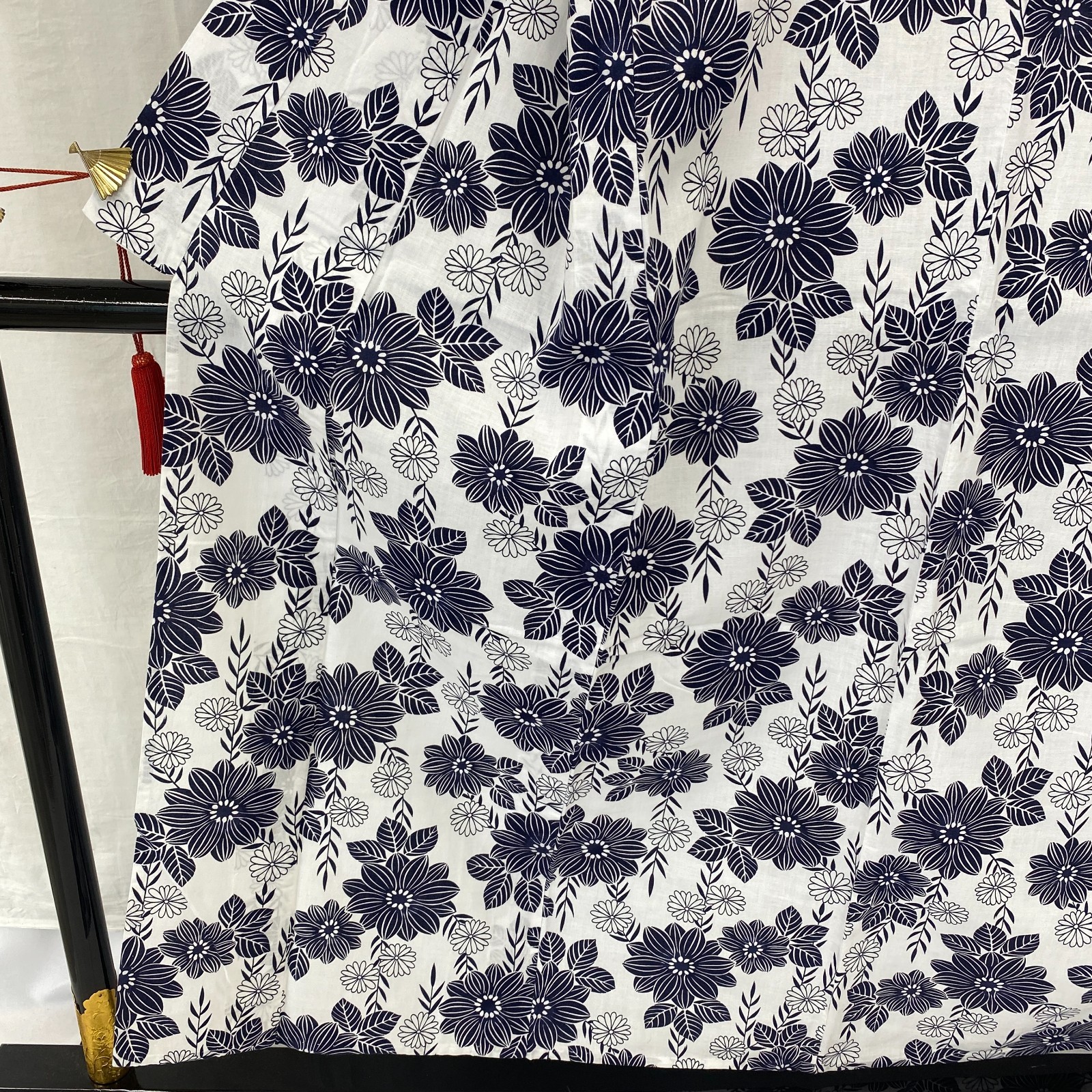 Japanese Vintage Kimono Yukata Cotton White No Lining Traditional Length 59 in