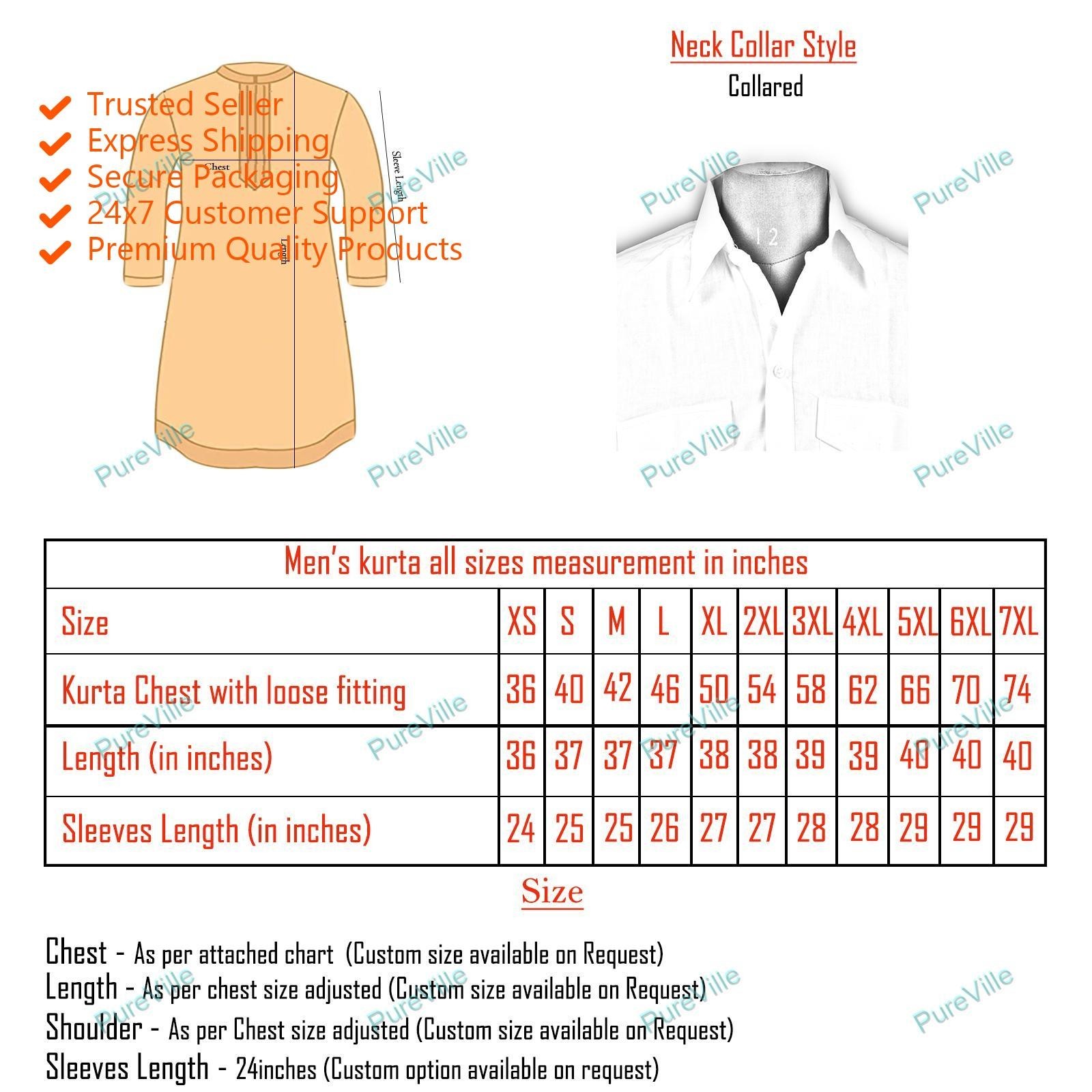 Mens Kurta Indian Kurat Solid Plain Full Sleeves Casual T Shirt Mens Kurta