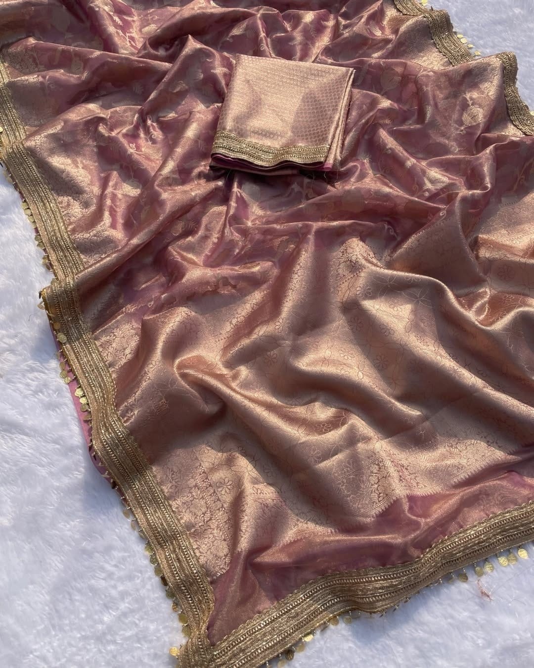 Tissue Silk Saree Kanjeevaram Saree Indian Sarees Blouse Indian Designer Saree