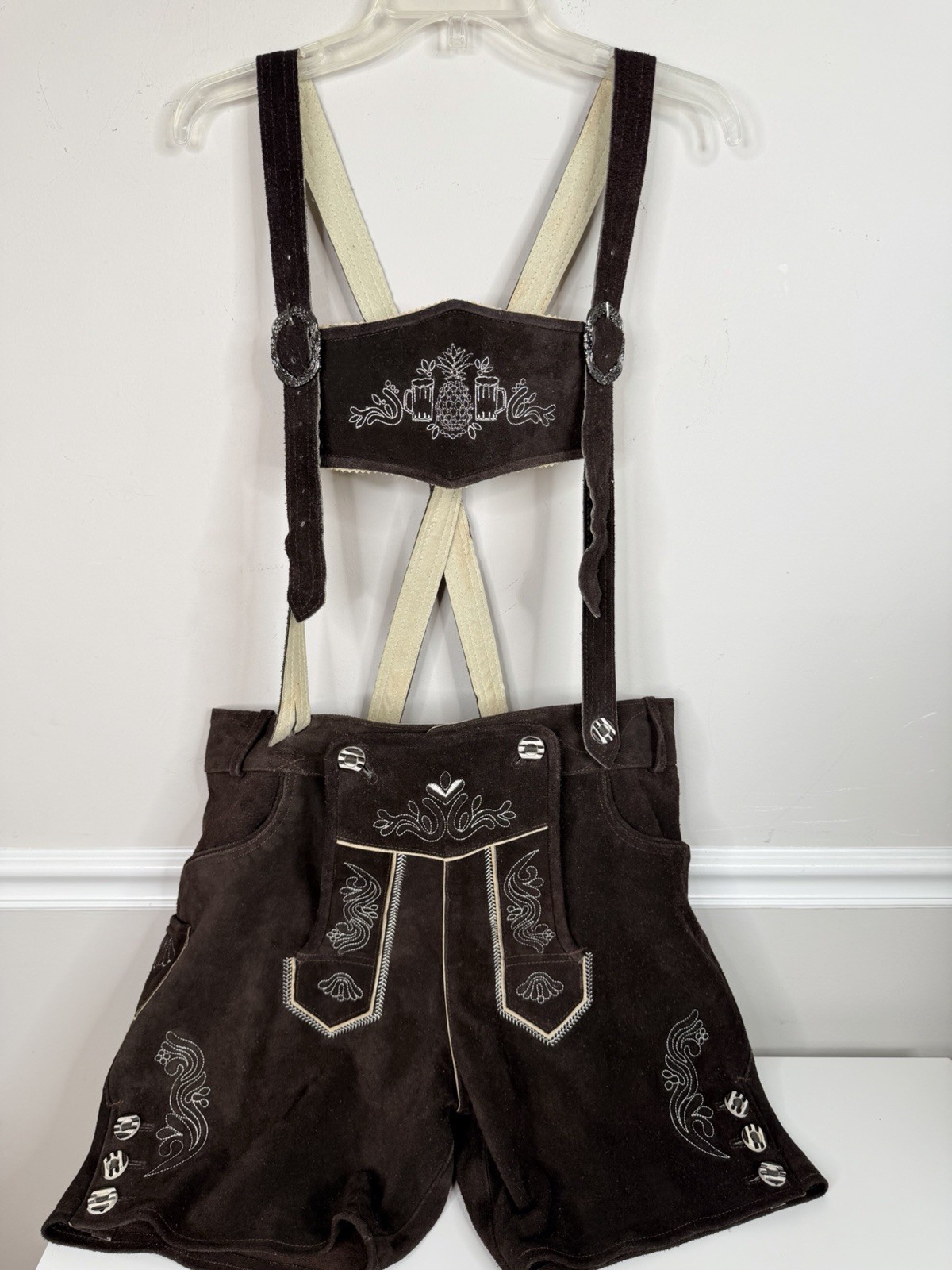 Chubbies The Lederhosen Oktoberfest Suede brown Leather German Mens XXL 42”