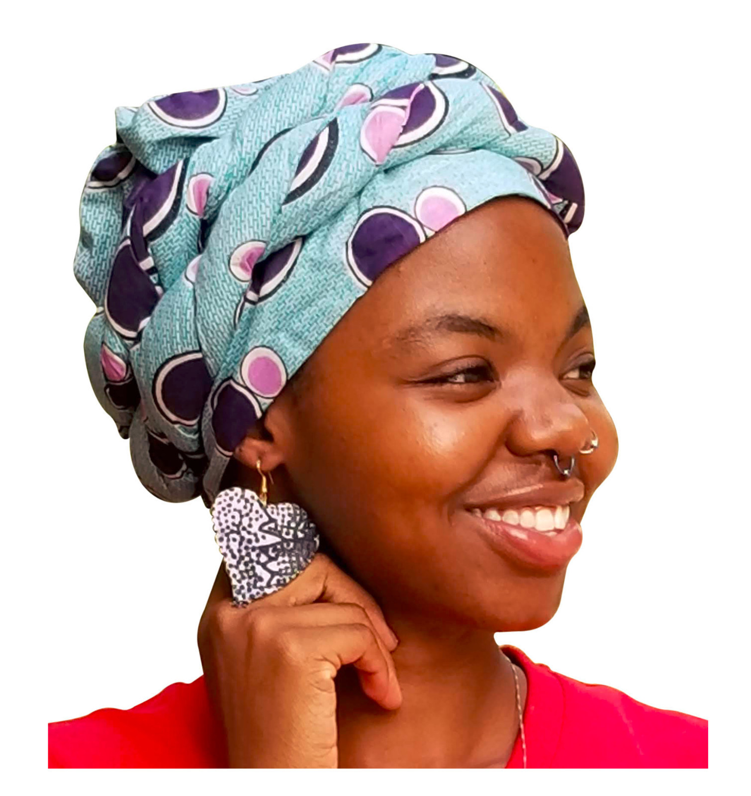 Bubblegum African Print Ankara Modu Hat Pre-tied Head Wrap DP3845PT