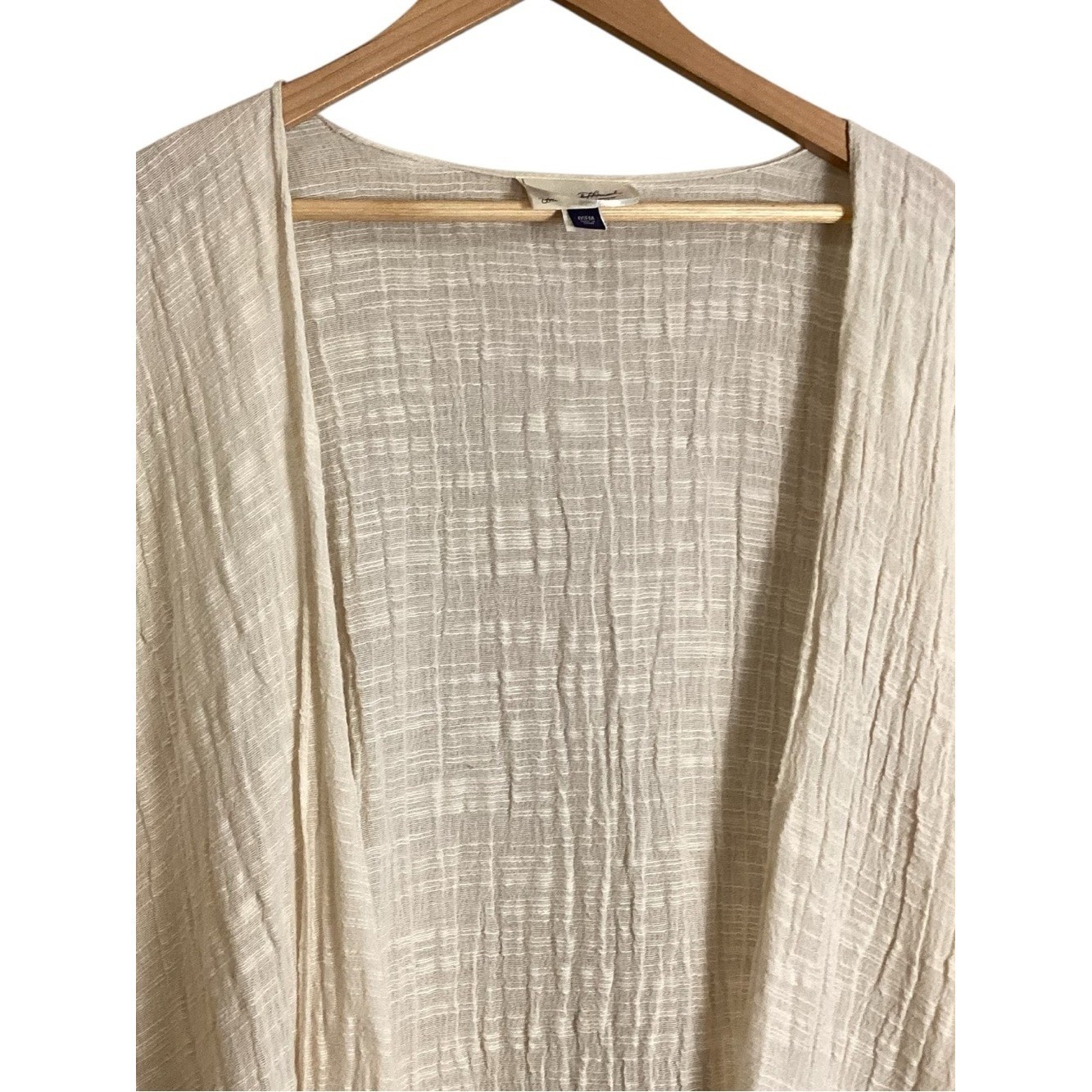 Universal Thread Ivory Cotton Gauze Kimono Cardigan Fringe Hem OS