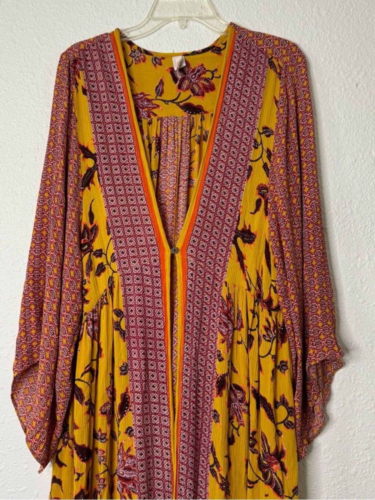 Raga Daze in the Sun Boho Duster Kimono Long Maxi Mix Print‎ Size XL