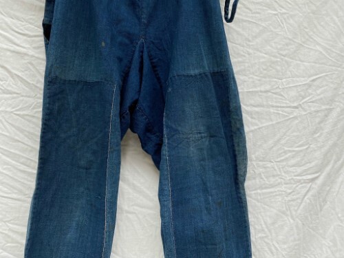 Japanese 1940-60’s Vintage Cotton Monpe Noragi Pants Indigo blue men