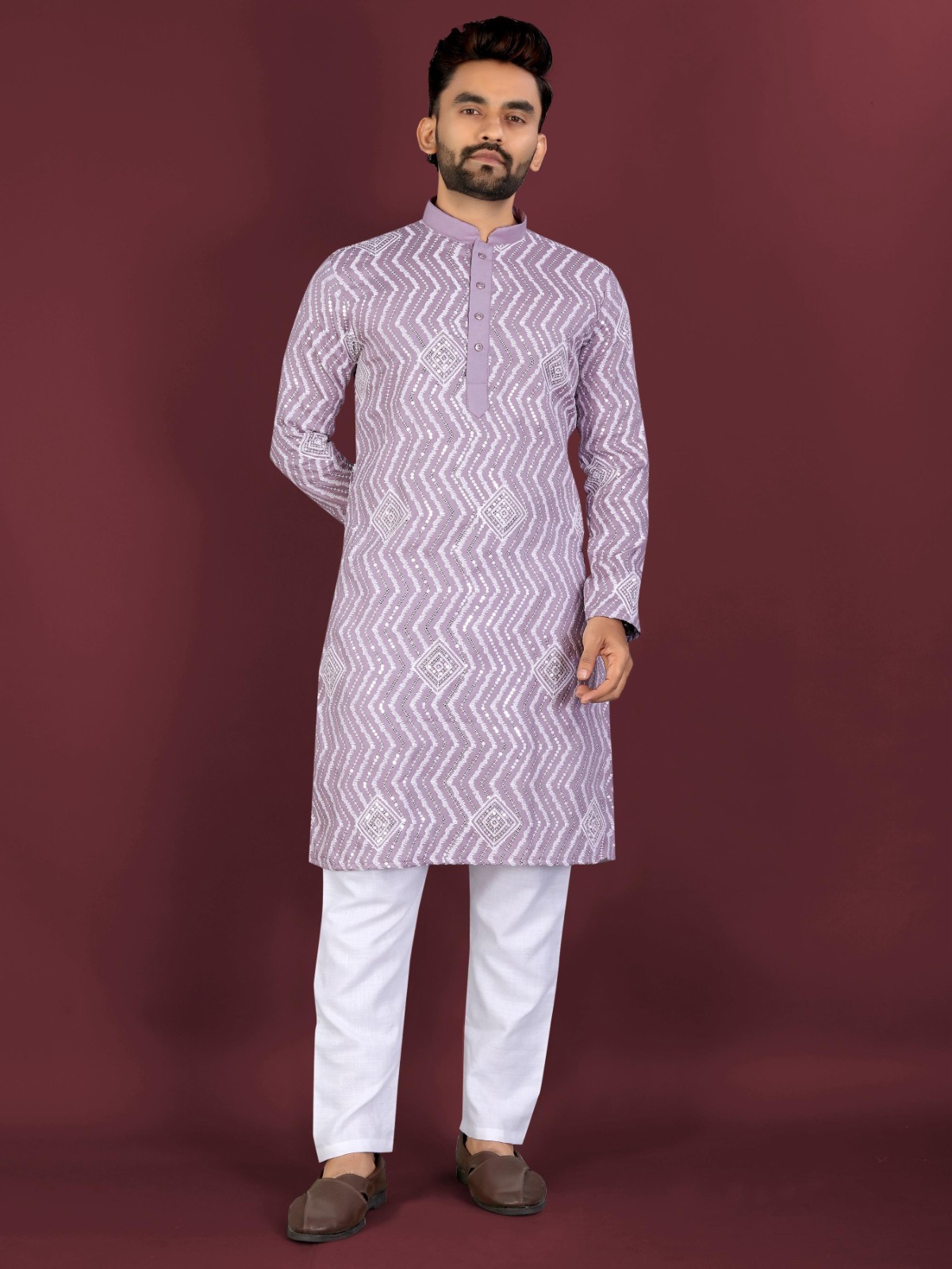 Indian Soft Silk Kurta Pajama for Men Ethnic Wear Wedding Festival Outfit