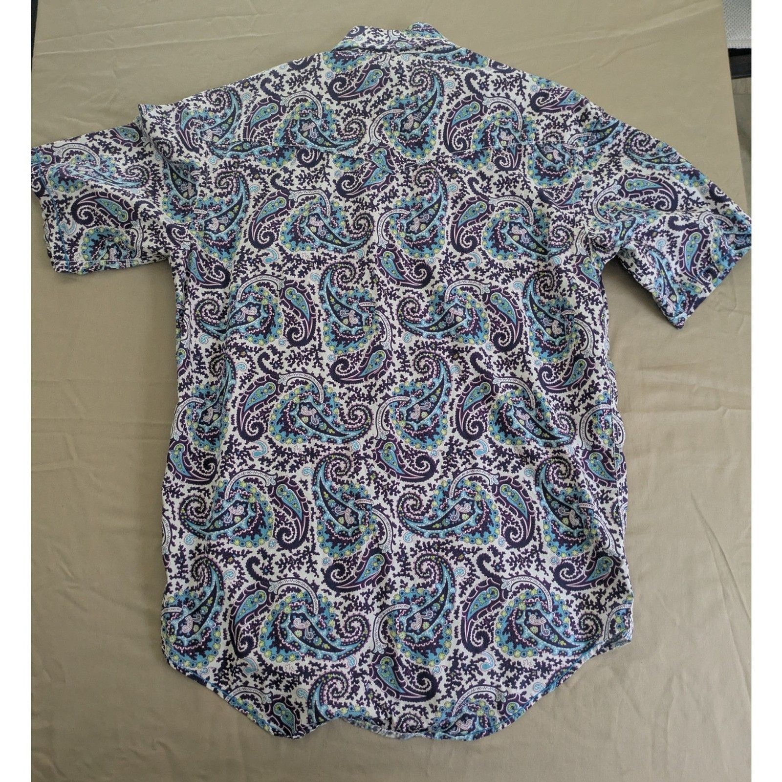 Rough Stock by Panhandle Slim Purple Paisley Pearl Snap Western Shirt Men’s S